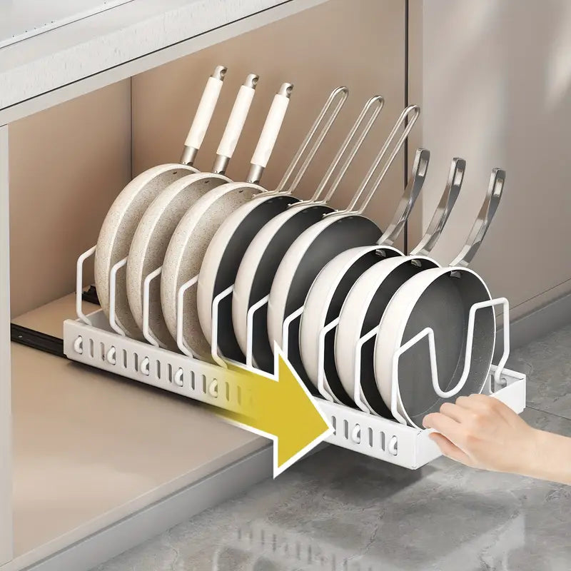 20.47 Inch Extendable Pull Out Cabinet Organizer with 10 Adjustable Dividers